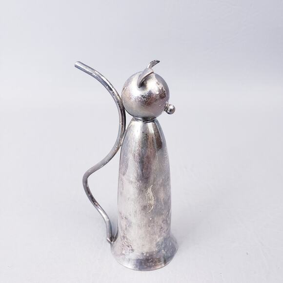 Art Deco Napier Silverplate 1oz Shot Kitty Cat Jigger - Picture 5 of 9